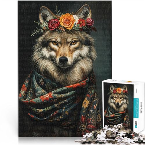 Puzzle für Erwachsene 1000 Teile Wolf mit Blumen Aus Karton ab 14 Jahren Familienaktivitäten Geburtstagsgeschenk。Größe:38x52cm/14.9x20.4Zoll Puzzle für Erwachsene 1000 Teile Wolf mit Blumen Aus Karton ab 14 Jahren Familienaktivitäten Geburtstagsgeschenk。Größe:38x52cm/14.9x20.4Zoll von CHTLIFQ