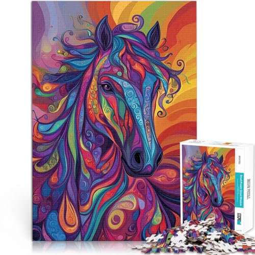 Puzzle für Erwachsene 1000 Teile künstlerisches Avatarpferd Aus Holz für und ab 14 Jahren Herausforderndes Spiel Spiele Spielzeug Geschenk。Größe:50x75cm/19.6x29.5Zoll Puzzle für Erwachsene 1000 Teile künstlerisches Avatarpferd Aus Holz für und ab 14 Jahren Herausforderndes Spiel Spiele Spielzeug Geschenk。Größe:50x75cm/19.6x29.5Zoll von CHTLIFQ