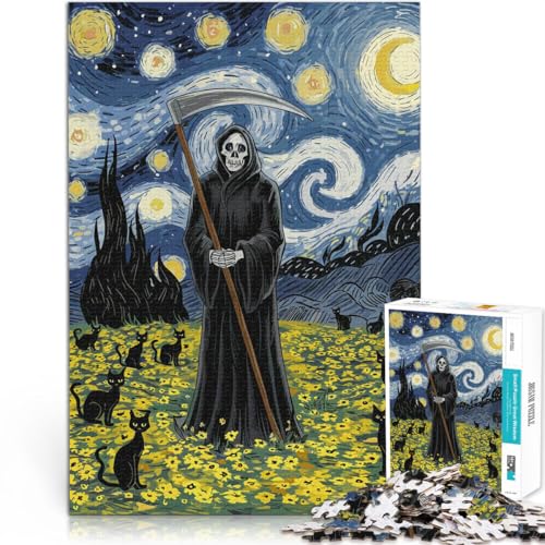 Puzzle für Erwachsene 2000 Teile Grimmige Katzen in der Sternennacht Aus Karton ab 14 Jahren Anti-Stress-Spielzeug Tolle Geschenke und Spielzeuge。Größe：70x100cm/27.5x39.3Zoll von CHTLIFQ