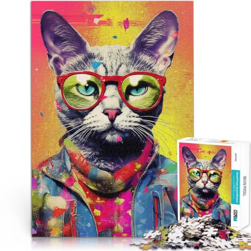 Puzzle für Erwachsene 2000 Teile Streber-Hipster-Katzenporträt Aus Karton für 14+ Dekomprimierendes intellektuelles Lernspielzeug tolles Geschenk。Größe:70x100cm/27.5x39.3Zoll Puzzle für Erwachsene 2000 Teile Streber-Hipster-Katzenporträt Aus Karton für 14+ Dekomprimierendes intellektuelles Lernspielzeug tolles Geschenk。Größe:70x100cm/27.5x39.3Zoll von CHTLIFQ