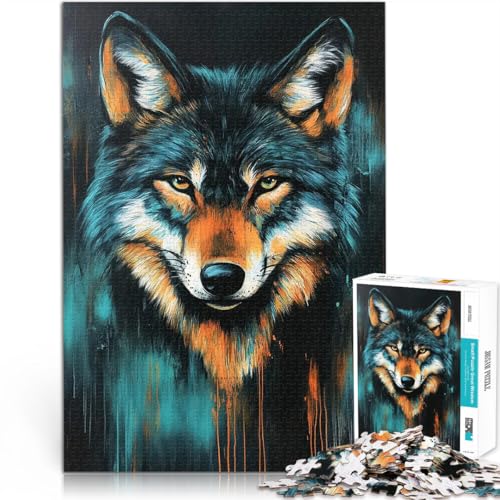 Puzzle für Erwachsene 2000 Teile Wolfsporträtgemälde Aus Karton für 14+ Dekomprimierendes intellektuelles Lernspielzeug tolles Geschenk。Größe:70x100cm/27.5x39.3Zoll Puzzle für Erwachsene 2000 Teile Wolfsporträtgemälde Aus Karton für 14+ Dekomprimierendes intellektuelles Lernspielzeug tolles Geschenk。Größe:70x100cm/27.5x39.3Zoll von CHTLIFQ