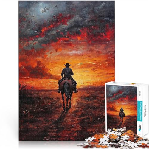Puzzle für Erwachsene und Jugendliche 1000 Teile Cowboy reitet in den Sonnenuntergang Aus Holz Geeignet für Personen ab 14 Jahren lustige Spiele für die ganze Familie tolles Puzzle für Erwachsene und Jugendliche 1000 Teile Cowboy reitet in den Sonnenuntergang Aus Holz Geeignet für Personen ab 14 Jahren lustige Spiele für die ganze Familie tolles von CHTLIFQ