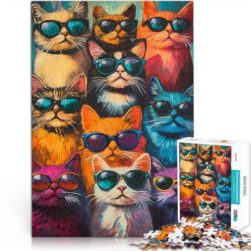 Puzzles für Erwachsene 1000 Puzzles Coole Katzen mit Sonnenbrille Aus Karton für 14+ Geschenke zur Heimdekoration Einzigartige Geburtstags Größe:26x38cm/10.2x14.9Zoll Puzzles für Erwachsene 1000 Puzzles Coole Katzen mit Sonnenbrille Aus Karton für 14+ Geschenke zur Heimdekoration Einzigartige Geburtstags Größe:26x38cm/10.2x14.9Zoll von CHTLIFQ