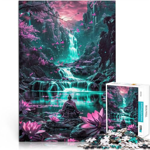Puzzles für Erwachsene 1000 Puzzles Samurai-Meditation Aus Holz für 14+ Trainieren Sie Ihr Gehirn und Ihre Hände Weihnachtsspiel Geschenke。Größe：50x75cm/19.6x29.5Zoll von CHTLIFQ