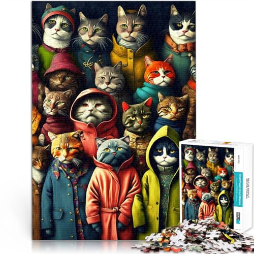 Puzzles für Erwachsene 2000 Puzzles Schar von Katzen Aus Karton für 14+ Lernspielzeug zum Lernen Weihnachts- und Geburtstagsgeschenke。Größe：70x100cm/27.5x39.3Zoll von CHTLIFQ