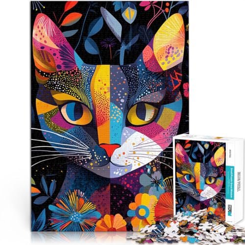 Schweres Puzzle für Erwachsene, 1000 Teile Eklektische Boho-Kätzchenkatze Aus Holz ab 14 Jahren Hands-on-Spiel Geschenke für Freunde und Familie。Größe:50x75cm/19.6x29.5Zoll Schweres Puzzle für Erwachsene, 1000 Teile Eklektische Boho-Kätzchenkatze Aus Holz ab 14 Jahren Hands-on-Spiel Geschenke für Freunde und Familie。Größe:50x75cm/19.6x29.5Zoll von CHTLIFQ