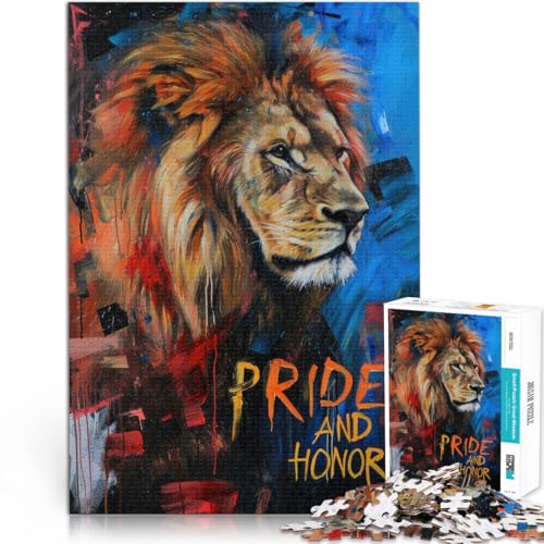 Schweres Puzzle für Erwachsene, 1000 Teile Stolzer und Ehrenlöwe Aus Karton ab 14 Jahren Trainieren Sie Ihr Gehirn und Ihre Hände Weihnachtsspiel Geschenke。Größe：26x38cm/10.2x14.9Zoll von CHTLIFQ