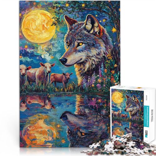 Schweres Puzzle für Erwachsene, 1000 Teile Wolf im Mondlicht Aus Holz ab 14 Jahren Praktisches Spiel Weihnachtsspiel Geschenke für Frauen。Größe:50x75cm/19.6x29.5Zoll Schweres Puzzle für Erwachsene, 1000 Teile Wolf im Mondlicht Aus Holz ab 14 Jahren Praktisches Spiel Weihnachtsspiel Geschenke für Frauen。Größe:50x75cm/19.6x29.5Zoll von CHTLIFQ