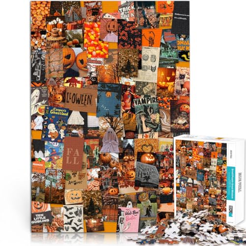 für Erwachsene 1000 Teile Puzzle Halloween-Kürbis-Patchwork Aus Karton für Kinder ab 14 Jahren Anspruchsvoll, Aber lustig und humorvoll Tolles Geschenk。Größe:38x52cm/14.9x20.4Zoll für Erwachsene 1000 Teile Puzzle Halloween-Kürbis-Patchwork Aus Karton für Kinder ab 14 Jahren Anspruchsvoll, Aber lustig und humorvoll Tolles Geschenk。Größe:38x52cm/14.9x20.4Zoll von CHTLIFQ
