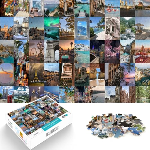 für Erwachsene 1000-Teile-Puzzle Reiseplakatcollage Aus Holz Geeignet für Kinder ab 14 Jahren Lernspielzeug zum Lernen Weihnachts- und Geburtstagsgeschenke。Größe:50x75cm/19.6x29.5Zoll für Erwachsene 1000-Teile-Puzzle Reiseplakatcollage Aus Holz Geeignet für Kinder ab 14 Jahren Lernspielzeug zum Lernen Weihnachts- und Geburtstagsgeschenke。Größe:50x75cm/19.6x29.5Zoll von CHTLIFQ