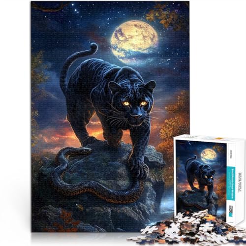 für Erwachsene 1000 Teile Puzzle Schwarzer Panther unter dem Mond Aus Holz für Kinder ab 14 Jahren Lernspiele für Erwachsene und Jugendliche Kunstwerk Geschenk。Größe:50x75cm/19.6x29.5Zoll für Erwachsene 1000 Teile Puzzle Schwarzer Panther unter dem Mond Aus Holz für Kinder ab 14 Jahren Lernspiele für Erwachsene und Jugendliche Kunstwerk Geschenk。Größe:50x75cm/19.6x29.5Zoll von CHTLIFQ