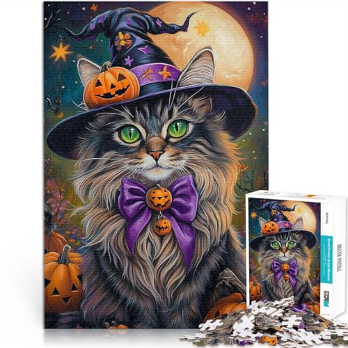 für Erwachsene 1000-teiliges Puzzle Halloween-Katze Aus Karton ab 14 Jahren Lernspielzeug für die ganze Familie Spiele Spielzeug Geschenk。Größe:26x38cm/10.2x14.9Zoll für Erwachsene 1000-teiliges Puzzle Halloween-Katze Aus Karton ab 14 Jahren Lernspielzeug für die ganze Familie Spiele Spielzeug Geschenk。Größe:26x38cm/10.2x14.9Zoll von CHTLIFQ