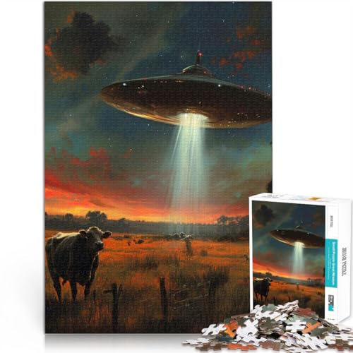 für Erwachsene 1000-teiliges Puzzle Kuh und außerirdisches Raumschiff Aus Holz ab 14 Jahren Unmögliches Spiel Geschenke zum 。Größe:50x75cm/19.6x29.5Zoll für Erwachsene 1000-teiliges Puzzle Kuh und außerirdisches Raumschiff Aus Holz ab 14 Jahren Unmögliches Spiel Geschenke zum 。Größe:50x75cm/19.6x29.5Zoll von CHTLIFQ