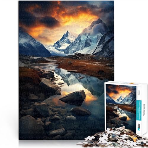für Erwachsene 1000-teiliges Puzzle Poster Berge Aus Karton ab 14 Jahren Anti-Stress-Spielzeug Tolle Geschenke und Spielzeuge。Größe：26x38cm/10.2x14.9Zoll von CHTLIFQ