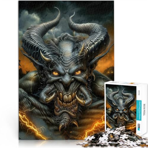 für Erwachsene 2000 Teile Puzzle Dämon mit Hörnern Aus Karton für Kinder ab 14 Jahren Familienspiel für und EIN Kunstwerk。Größe：70x100cm/27.5x39.3Zoll von CHTLIFQ