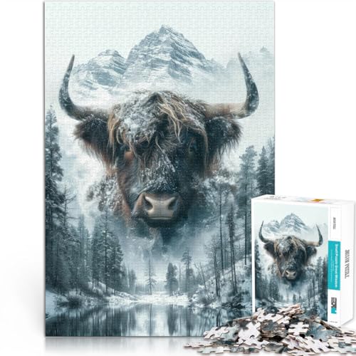 für Erwachsene Puzzles 1000 Teile Puzzles Hochlandkuh Schneeberg Aus Karton für und ab 14 Jahren Stressabbau-Spielzeug Geburtstagsgeschenk。Größe:38x52cm/14.9x20.4Zoll für Erwachsene Puzzles 1000 Teile Puzzles Hochlandkuh Schneeberg Aus Karton für und ab 14 Jahren Stressabbau-Spielzeug Geburtstagsgeschenk。Größe:38x52cm/14.9x20.4Zoll von CHTLIFQ