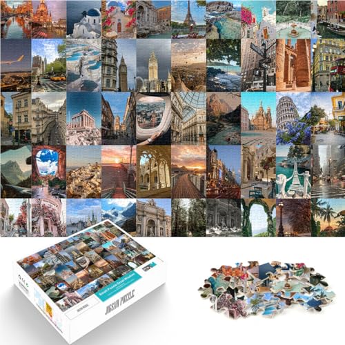 für Erwachsene1000-Teile-Puzzles Reiseplakatcollage Aus Holz Geeignet für Kinder ab 14 Jahren Spielzeug für die ganze Familie Geburtstags- und einzigartige Geschenke。Größe:50x75cm/19.6x29.5Zoll für Erwachsene1000-Teile-Puzzles Reiseplakatcollage Aus Holz Geeignet für Kinder ab 14 Jahren Spielzeug für die ganze Familie Geburtstags- und einzigartige Geschenke。Größe:50x75cm/19.6x29.5Zoll von CHTLIFQ