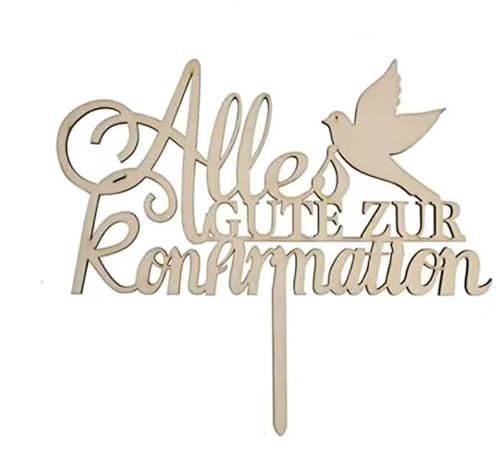Cake Topper Meine Konfirmation Holz Tortendeko Kommunion Dekoration Taube TortenverzierungTortenaufleger Kuchen Deko Tortendeko Party Dekoration für Taufe Kommunion Konfirmation Hochzeit von CHTME