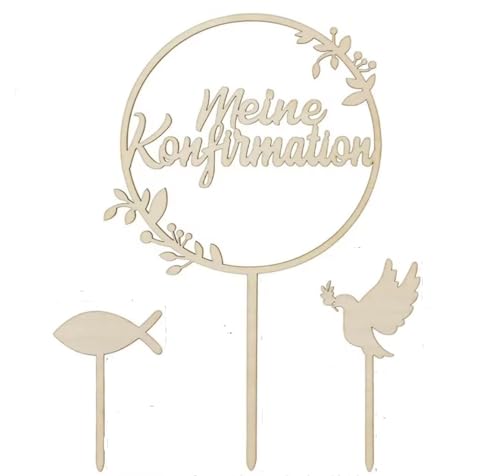 Holz Tortendeko Tortenstecker 3Pcs Tortendeko Torten Topper Hochzeit Konfirmation Tortenaufleger Taube Fisch Party deko für Taufe Konfirmation Duschen Kommunionfeiern Holz Tortendeko Tortenstecker 3Pcs Tortendeko Torten Topper Hochzeit Konfirmation Tortenaufleger Taube Fisch Party deko für Taufe Konfirmation Duschen Kommunionfeiern von CHTME