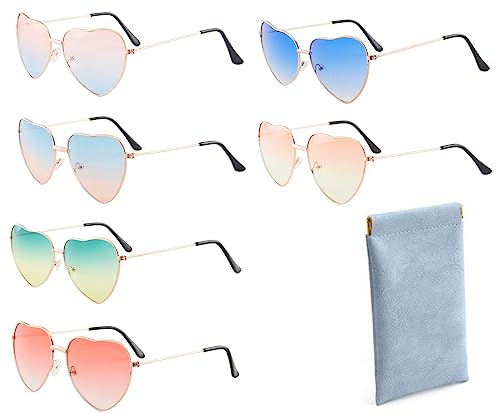 CHUANGOU 6 Paar Herz Sonnenbrille Retro,Party Sonnenbrillen,für Halloween Fasching Geburtstagsfeier,Party Brille. CHUANGOU 6 Paar Herz Sonnenbrille Retro,Party Sonnenbrillen,für Halloween Fasching Geburtstagsfeier,Party Brille. von CHUANGOU