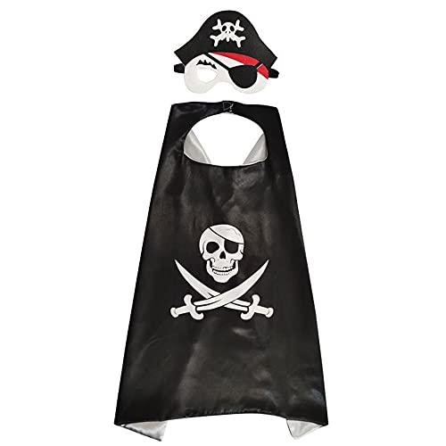 CHUANGOU Kinder Halloween Umhange Schädel Piraten Augenklappe Hut ,Halloween Piratenkostüm Set Fasching Kostüm Cosplay .Partyzubehör CHUANGOU Kinder Halloween Umhange Schädel Piraten Augenklappe Hut ,Halloween Piratenkostüm Set Fasching Kostüm Cosplay .Partyzubehör von CHUANGOU