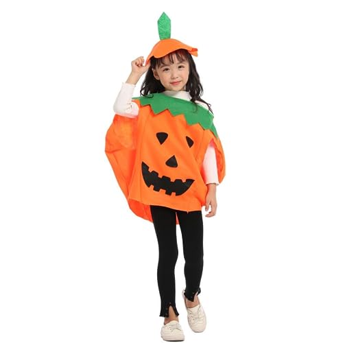 CHUANGOU Kürbis Kostüm Halloween Kürbis Kostüm Cosplay Party Kleidung mit Beanie Hat von Xamic