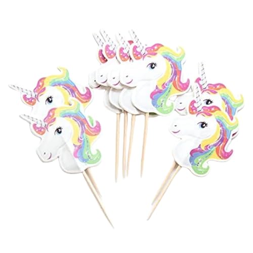 CHUANGOU TX 24 Stück süße Einhorn Kuchenflagge Kuchen Topper für Baby Shower Party, Geburtstagsfeier CHUANGOU TX 24 Stück süße Einhorn Kuchenflagge Kuchen Topper für Baby Shower Party, Geburtstagsfeier von CHUANGOU