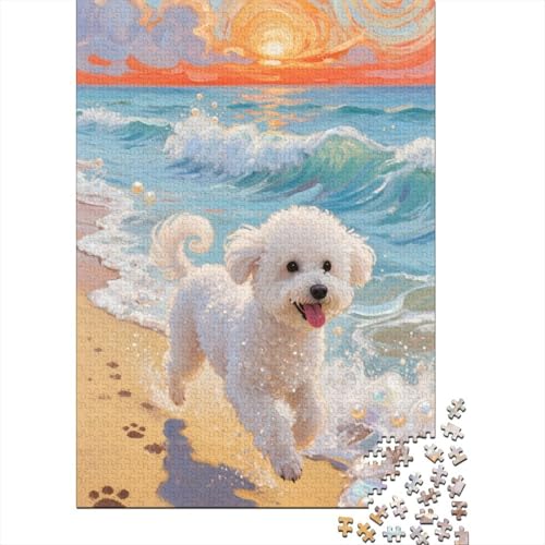 Bichon Frisé Puzzle 1000 Teile Schwer Puzzle Spielzeug Lernspiel Impossible Herausforderungsspielzeug Für Erwachsene Und Kinder in Bewährter 1000pcs (75x50cm) von CHUIYUFULAN