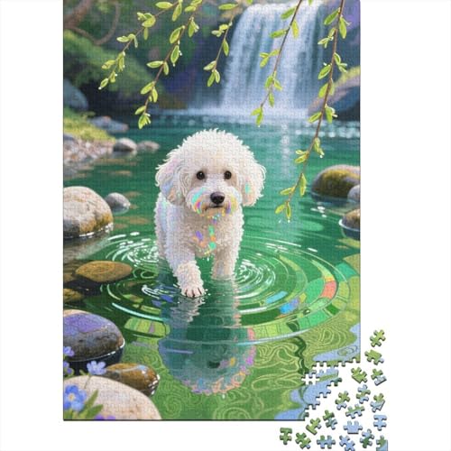 Bichon Frisé Puzzle 1000-teilige Schwer Puzzle Spielzeug Lernspiel Impossible Herausforderung Spielzeug Für Erwachsene Und Kinder Ab 12 Jahren 1000pcs (75x50cm) von CHUIYUFULAN