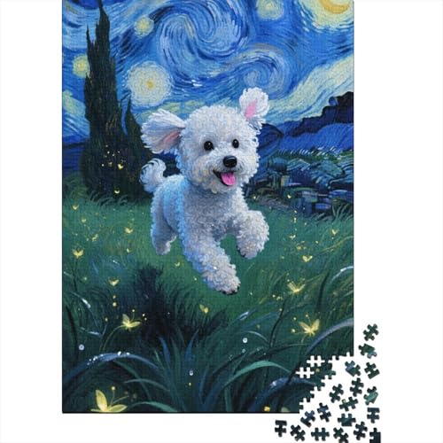 Bichon Frisé Puzzle 1000-teilige Schwer Puzzle Spielzeug Lernspiel Impossible Herausforderungsspielzeug Für Erwachsene Und Kinder in Bewährter 1000pcs (75x50cm) von CHUIYUFULAN