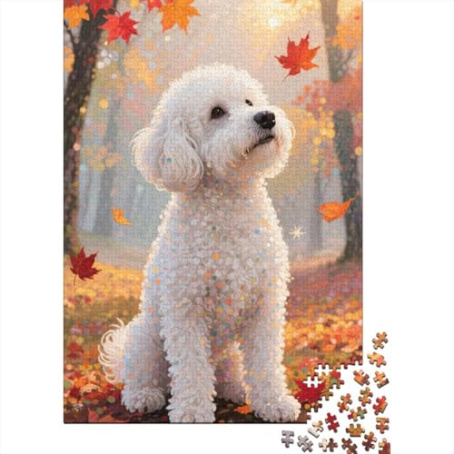 Bichon Frisé Puzzles 1000 Teile Schwer Puzzle Spielzeug Lernspiel Impossible Herausforderung Spielzeug Für Erwachsene Kinder 1000pcs (75x50cm) von CHUIYUFULAN