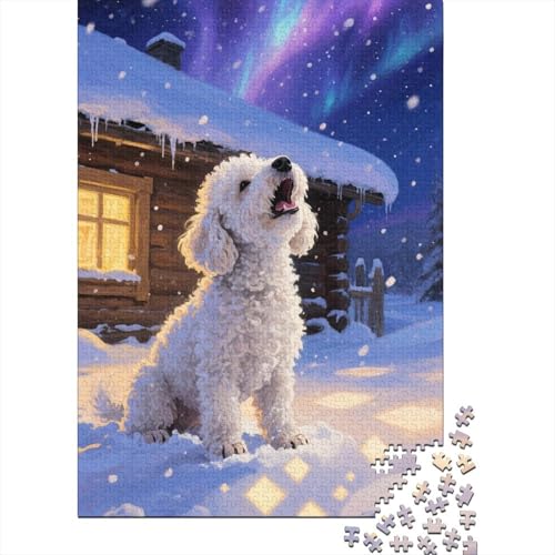 Bichon Frisé Puzzles 1000 Teile Schwer Puzzle Spielzeug Lernspiel Impossible Herausforderung Spielzeug Für Erwachsene Kinder 1000pcs (75x50cm) von CHUIYUFULAN