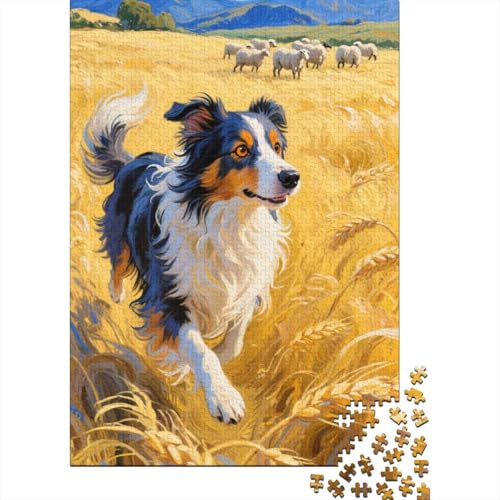Border Collie Puzzles 1000 Teile Schwer Puzzle Spielzeug Pädagogisches Spiel Impossible Herausforderung Spielzeug Für Erwachsene Und Kinder Ab 14 Jahren 1000pcs (75x50cm) von CHUIYUFULAN