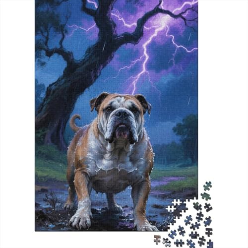 Bulldog Puzzle 1000-teilige Schwer Puzzle Spielzeug Pädagogisches Spiel Impossible Herausforderung Spielzeug Für Erwachsene Und Kinder Ab 14 Jahren 1000pcs (75x50cm) von CHUIYUFULAN