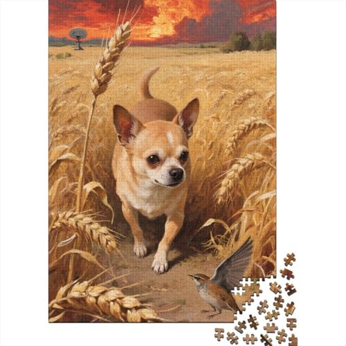 Chihuahua Puzzles 1000-teilige Schwer Puzzle Spielzeug Lernspiel Impossible Herausforderungsspielzeug Für Erwachsene Kinder 1000pcs (75x50cm) von CHUIYUFULAN