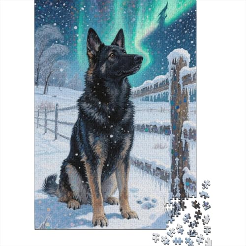 Deutscher Schäferhund Puzzle 1000 Teile Schwer Puzzle Spielzeug Pädagogisches Spiel Impossible Herausforderung Spielzeug Für Erwachsene Kinder 1000pcs (75x50cm) von CHUIYUFULAN