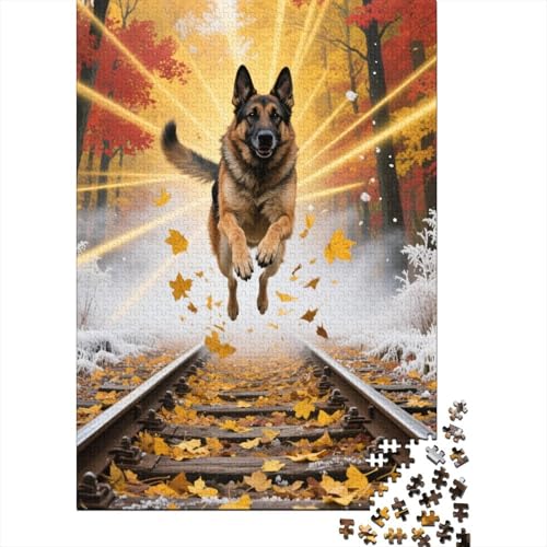 Deutscher Schäferhund Puzzle 1000 Teile Schwer Puzzle Spielzeug Pädagogisches Spiel Impossible Herausforderungsspielzeug Für Erwachsene Und Kinder Ab 12 Jahren 1000pcs (75x50cm) von CHUIYUFULAN