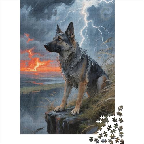 Deutscher Schäferhund Puzzle 1000-teilige Schwer Puzzle Spielzeug Lernspiel Impossible Herausforderung Spielzeug Für Erwachsene Und Kinder in Bewährter 1000pcs (75x50cm) von CHUIYUFULAN