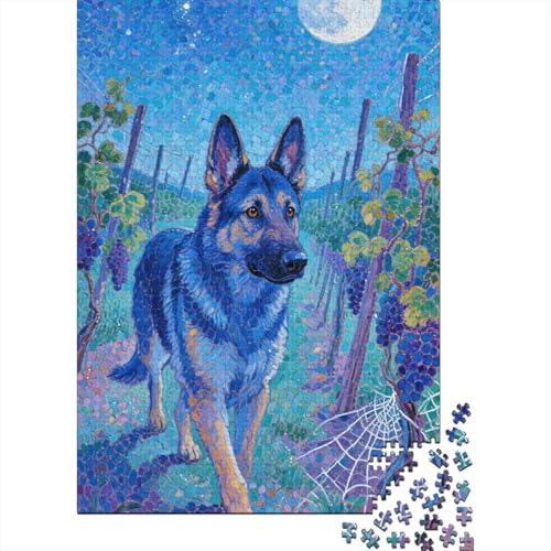 Deutscher Schäferhund Puzzle 1000-teilige Schwer Puzzle Spielzeug Pädagogisches Spiel Impossible Herausforderung Spielzeug Für Erwachsene Und Kinder in Bewährter 1000pcs (75x50cm) von CHUIYUFULAN
