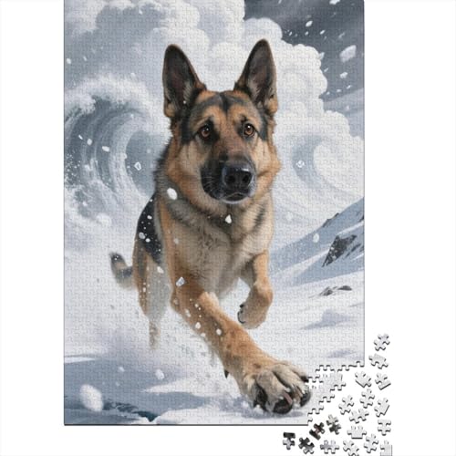 Deutscher Schäferhund Puzzle 1000-teilige Schwer Puzzle Spielzeug Pädagogisches Spiel Impossible Herausforderungsspielzeug Für Erwachsene Und Kinder Ab 12 Jahren 1000pcs (75x50cm) von CHUIYUFULAN