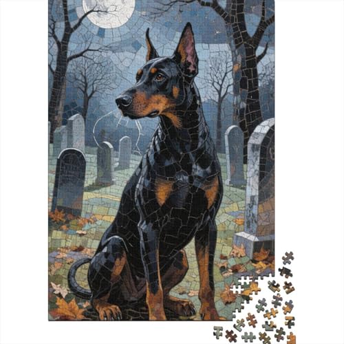 Dobermann Puzzle 1000 Teile Schwer Puzzle Spielzeug Pädagogisches Spiel Impossible Herausforderung Spielzeug Für Erwachsene Und Kinder in Bewährter 1000pcs (75x50cm) von CHUIYUFULAN