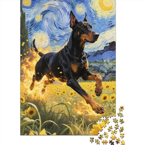 Dobermann Puzzles 1000 Teile Schwer Puzzle Spielzeug Lernspiel Impossible Herausforderungsspielzeug Für Erwachsene Und Kinder in Bewährter 1000pcs (75x50cm) von CHUIYUFULAN