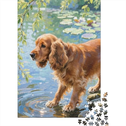 Englischer Cocker-Spaniel Puzzle 1000 Teile Schwer Puzzle Spielzeug Lernspiel Impossible Herausforderungsspielzeug Für Erwachsene Kinder 1000pcs (75x50cm) von CHUIYUFULAN