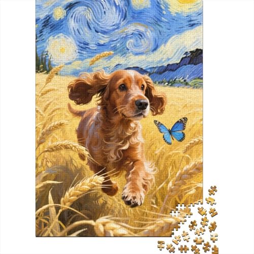 Englischer Cocker-Spaniel Puzzle 1000-teilige Schwer Puzzle Spielzeug Lernspiel Impossible Herausforderung Spielzeug Für Erwachsene Und Kinder in Bewährter 1000pcs (75x50cm) von CHUIYUFULAN