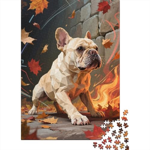 Französischer Bulldog ge Puzzle 1000 Teile Schwer Puzzle Spielzeug Lernspiel Impossible Herausforderung Spielzeug Für Erwachsene Kinder 1000pcs (75x50cm) von CHUIYUFULAN