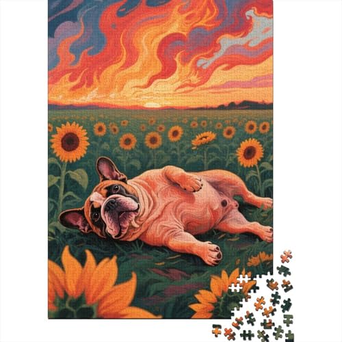 Französischer Bulldog ge Puzzle 1000 Teile Schwer Puzzle Spielzeug Lernspiel Impossible Herausforderung Spielzeug Für Erwachsene Und Kinder Ab 12 Jahren 1000pcs (75x50cm) von CHUIYUFULAN