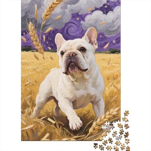 Französischer Bulldog ge Puzzle 1000 Teile Schwer Puzzle Spielzeug Lernspiel Impossible Herausforderungsspielzeug Für Erwachsene Kinder 1000pcs (75x50cm) von CHUIYUFULAN