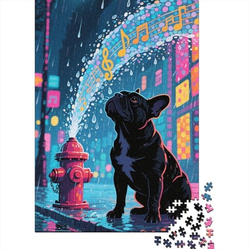 Französischer Bulldog ge Puzzles 1000 Teile Schwer Puzzle Spielzeug Lernspiel Impossible Herausforderungsspielzeug Für Erwachsene Und Kinder Ab 14 Jahren 1000pcs (75x50cm) von CHUIYUFULAN