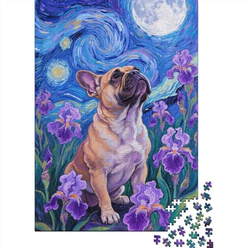Französischer Bulldog ge Puzzles 1000-teilige Schwer Puzzle Spielzeug Lernspiel Impossible Herausforderungsspielzeug Für Erwachsene Kinder 1000pcs (75x50cm) von CHUIYUFULAN
