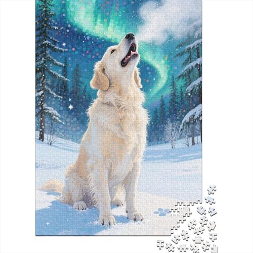 Golden-Retriever Puzzle 1000-teilige Schwer Puzzle Spielzeug Lernspiel Impossible Herausforderung Spielzeug Für Erwachsene Kinder 1000pcs (75x50cm) von CHUIYUFULAN